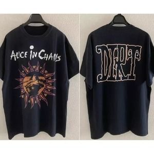 Alice In Chains DIRT Albums Basic Black Short Sleeve T-shirt 2 Sided